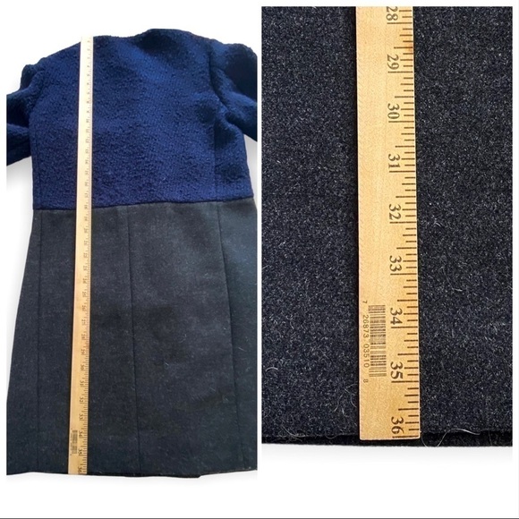 Cedric‎ Charlier Two-Tone Wool Coat Sz 4 - Picture 13 of 14